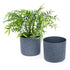 22cm Round Sandstone Plastic Plant Pot Grey - Set of 2